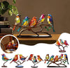 Färgat glasfåglar på gren skrivbordsdekorationer