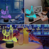 Vin och glas 3D Illusion Light