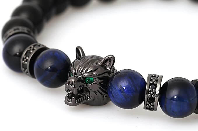 Wolf Tiger Eye pärla armband