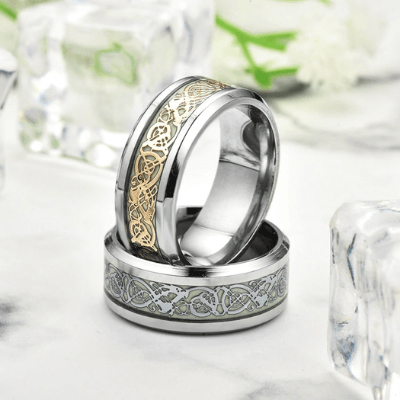 Lysande keltisk drake ring