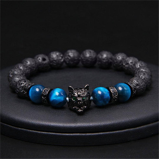 Wolf Tiger Eye pärla armband