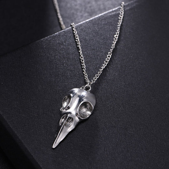 Crow Head Skull hängande halsband