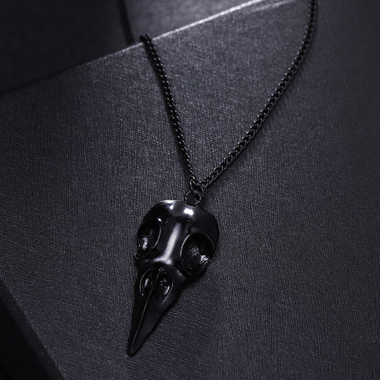 Crow Head Skull hängande halsband