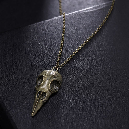 Crow Head Skull hängande halsband