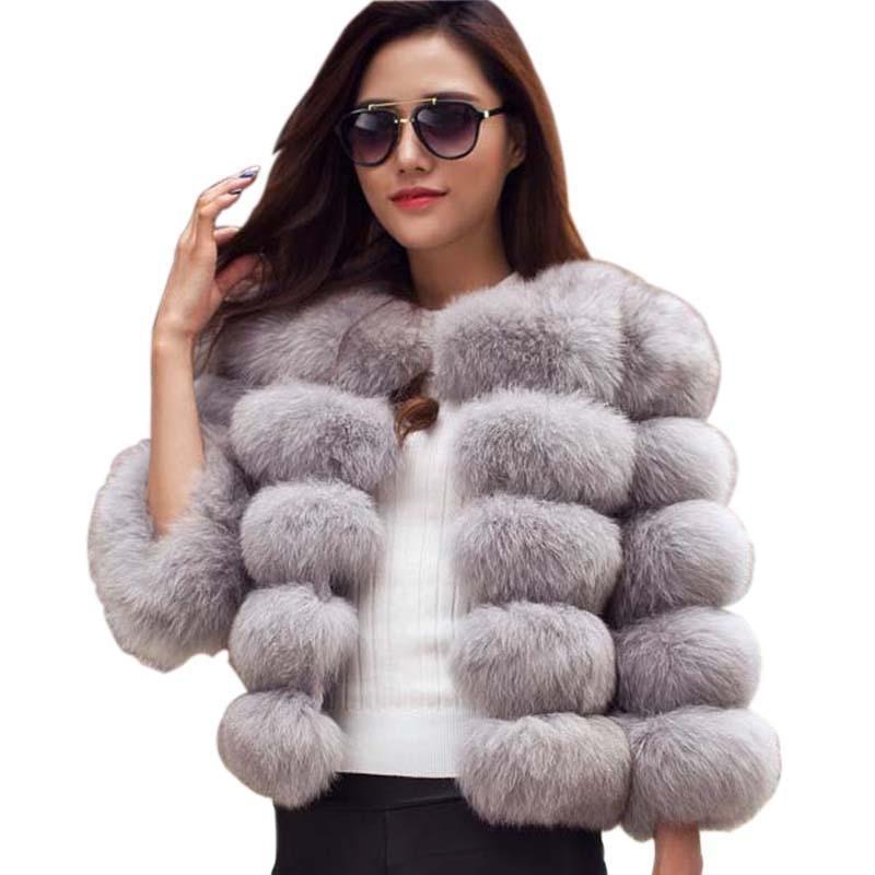 Faux Fur Coat For Kvinner