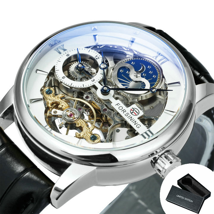 Forsining Män Skeleton Watch