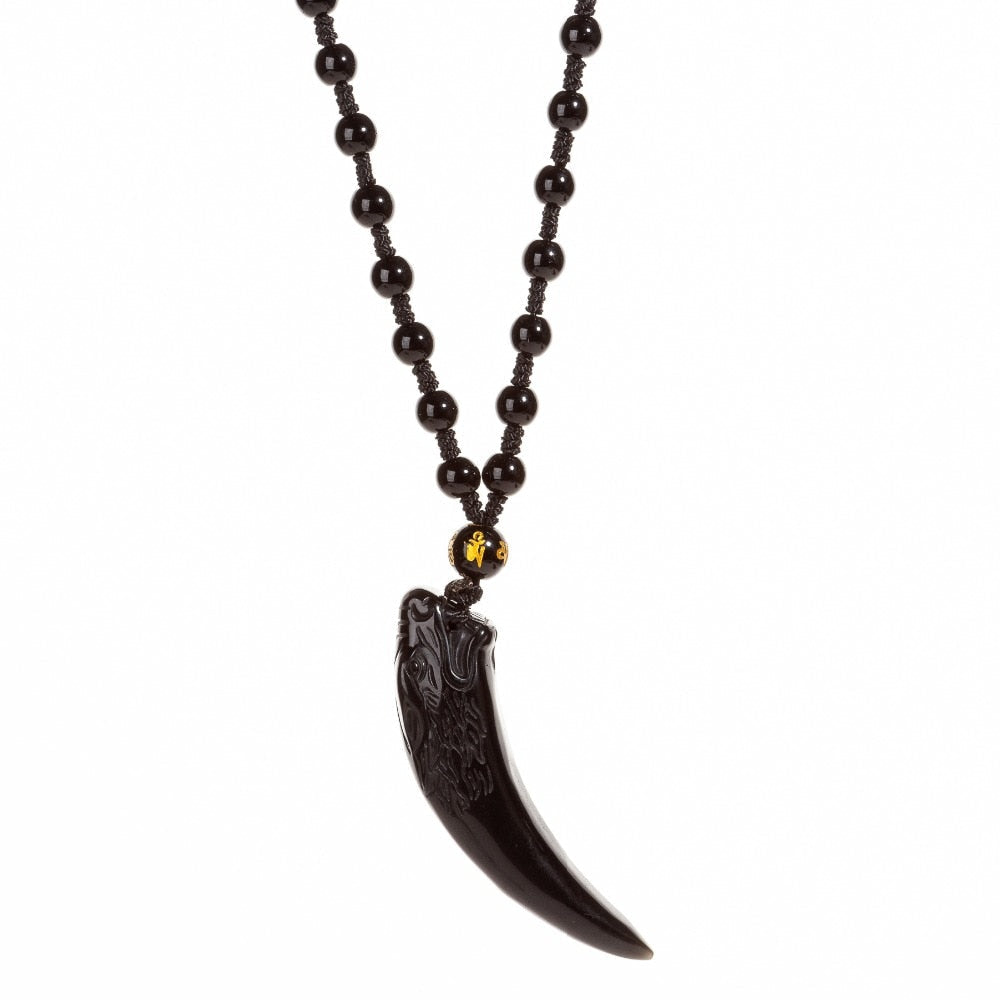 Obsidian Wolf Hängande Halsband