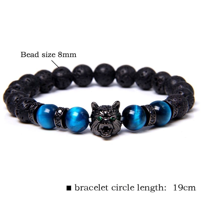 Wolf Tiger Eye pärla armband