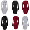 Slim Pullover Hoodie Klänning