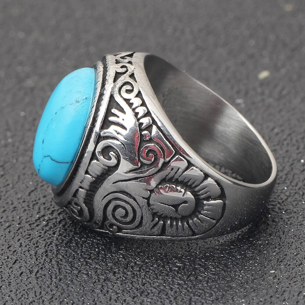 Män's Vintage Turquoise sten ring